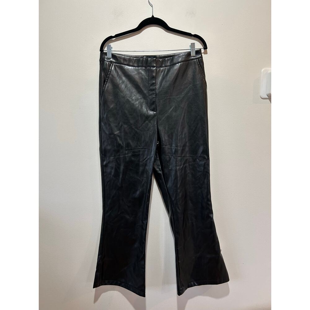 Asos Design faux leather pants size 10 wide leg flare NWOT goth moto grunge